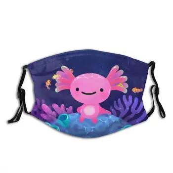 Coral Axolotl Print Vaskbart Filter Anti Støv Munden Maske Coral Axolotl Går Fisk Fisk Pink Sommeren Havet Klovn Fisk