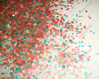 07#-Blandede Farver Opløsningsmiddel Resistente Runde Prik Glitter Strip Spangle Former for Neglelak Akryl Makeup Decortions