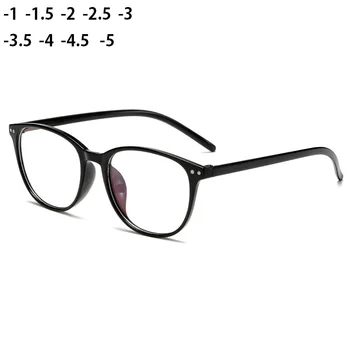 -1 -1.5 -2 -2.5 -3 -3.5 -4 -4.5 Retro Nærsynethed Briller Ramme Kvinder Blå Film Optiske Brillestel Færdig Nærsynet