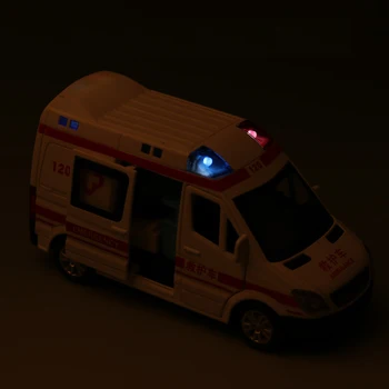1:32 Hospital, Redning, Ambulance Trykstøbt Metal Bil Model, Med Træk Tilbage For Børn, Legetøj, Gaver, Indsamling Dekorationer