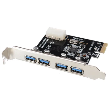 1 Sæt Høj Kvalitet 4-Port PCI-E-Kort Adaptere PCI-E Til USB 3.0 HUB port til PCI Express-udvidelseskort-Adapter 5 Gbps Hastighed