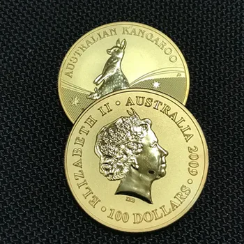 10 Pc ' er Ikke Magnetiske Den Australske Kangroo 2009 badge 24K guld belagte 1 OUNCE 32.6 mm Elizabeth collectible sourvenir kunst Mønt