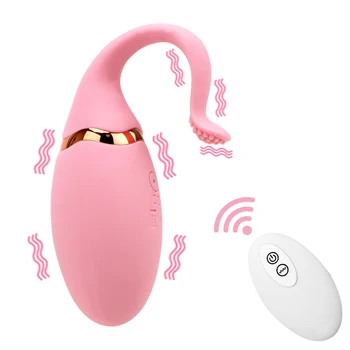 10 Speed Fish Tail Hoppe Æg Vibrator Klitoris Stimulering USB-Opladning, Trådløst fjernbetjent Vibrerende Æg Sex Legetøj til Kvinder