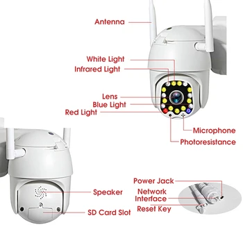 1080P 5x Zoom IP-Kamera Wifi Udendørs Speed Dome Auto Tracking, Sikkerhed, Overvågning, To-vejs Lyd i Fuld Farve Night Vision Kamera