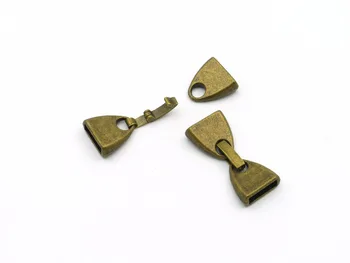 10stk 10mm Flad Læder Forsyninger Snap Spænder Antik Messing Smykker levere Resultater armbånd Komponenter, D-6-33
