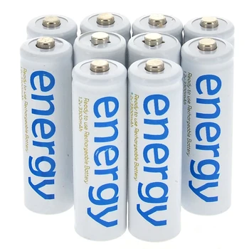 10x AAA Ni-Mh 3A 2000mAh 1,2 V Energi Genopladeligt Batteri Hvid Celle for RC MP3