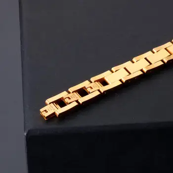 12mm Titanium Stål Guld HipHop Urrem Zircon-monteret Armbånd til Mænd Mandlige Mode Fødselsdag Gave