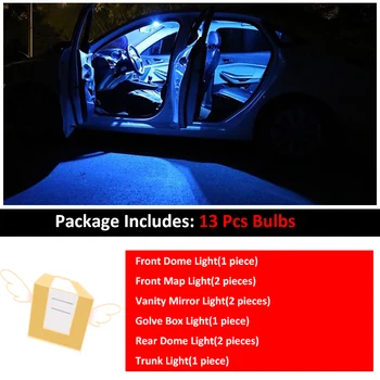 13 Pc ' er Hvid Indvendig LED-Pærer Pakke Kit Til Bil Volkswagen VW Jetta 6 MK6 VI Kort Dome Kuffert Nummerplade Lygte
