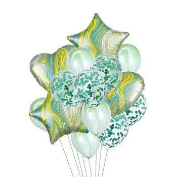 14PCS Agat Ballon Fødselsdag Dekoration 18inch Kærlighed Helium Folie Balloner Sæt Festlig Party Supplies Globos Balkon Ballon