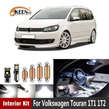 14pcs Hvid Canbus-Fejl Fri Bil Led Interiør Lys Kit Til Volkswagen Touran 1T1 1T2 2003-2010 Kort Dome Kuffert Lampe