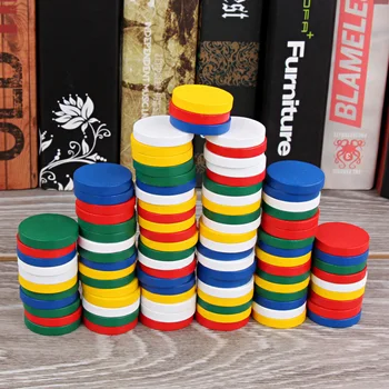 18 farver 19mm Kreativ Gave Tilbehør Plast Poker Chips Kasinoer, Bingo Markører Token Sjov Familie Club Spil, Legetøj 100 stk Sæt