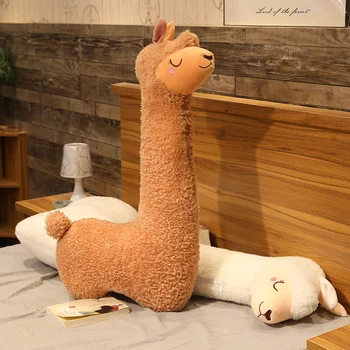 1M 1,3 M Lang Hals Alpaca Plys Legetøj Giant Alpaca Udstoppet Dukke Sove Pude Barsel pude graviditet Seng Pude Gave til Hende