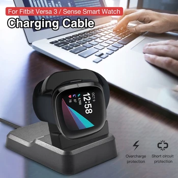 1m Oplader Adapter Bærbare Erstatning USB Opladning Kabel Klip Ledningen Oplader Dock Til -Fitbit Versa3/Mening, Smart Ur
