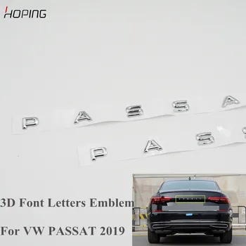 1STK 3D-Font Breve Emblem Til PASSAT 2019 Bil Styling Genmontering Midten Kuffert Mærkat Badge Klistermærke til VW Chrome