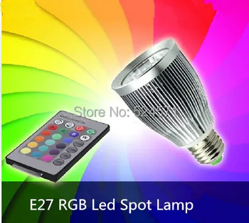 1stk/masse E27 RGB-LED-Lampe 15W AC85-265V Lysdæmper led Pære Lampe med Fjernbetjening flere farve led-belysning Gratis fragt