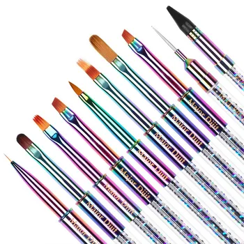 1stk Negle Børste Nail Art Pensel Linje Maling Pensler Crystal Akryl Tynd Liner Tegning Pen Manicure Værktøjer UV Gel