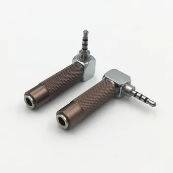 1stk Nye Højre Vinkel 2,5 mm 4 Polet Male Jack til 3,5 mm 4Pole Kvindelige Plug DIY Audio Højttaler Hovedtelefon Adapter 2,5 til 3,5-Stik