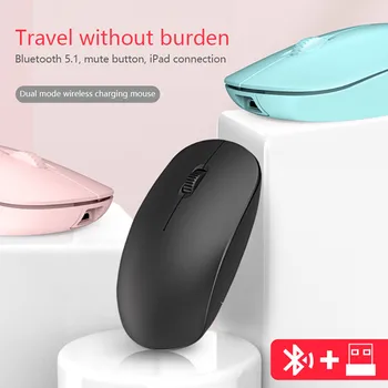 2,4 G Trådløse Genopladelige Bluetooth Mouse Universal Dual-Mode Musen Pc Desktop Kontor Underholdning Bærbar Computer Tilbehør