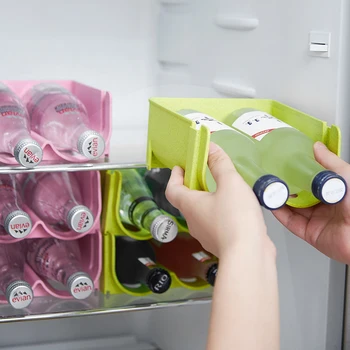 2 Pack Køleskab Skuffe Drikke Opbevaring Boks Kan Dispenser Dåser Anti-fald Storage Rack Glas Øl Flaske Rack Drikke Opbevaring