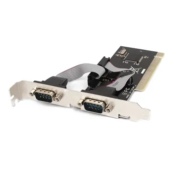 2-port PCI-seriel RS232 DB9 adapter-kort controller support - computer-kort sort + sølv