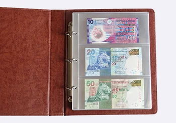20 Stk Papir Penge sider 2/3/4 Lommer 19.4X25.2cm Bill Bemærk Valuta Indehaveren Album Sider Samling