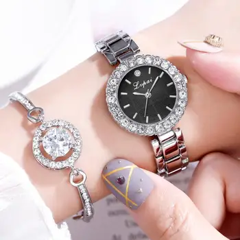 2019 Kvinder Ure Rose Guld Armbånd Luksus Kvarts Damer armbåndsur til Kvinder Rhinestone Se Relogio Feminino
