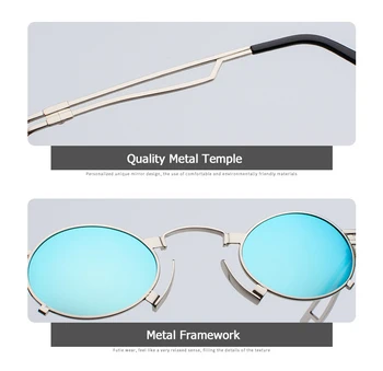 2019 Metal Oval Ramme Steampunk Gothic Vampyr Solbriller til Unisex-Retro 1980'erne UV400 solbriller Cosplay Styling Oculos De Sol