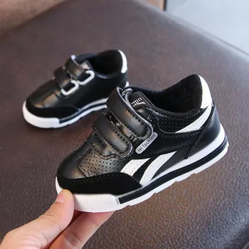 2019 nye børn krog sports sko til drenge studerende hvide sneakers casual mode, børn, sko toddler bløde læder sko