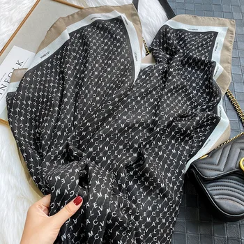 2020 Bomulds Tørklæde Vinter Sjal Mode Lady Brev Mønster Bufanda Print Hoved Wraps Kvindelige Stoles Mode Hijab Foulard Tørklæder
