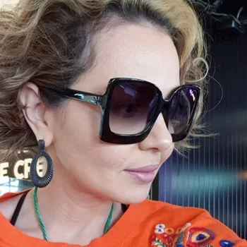 2020 Brand Designer Mode, store Solbriller Kvinder Plast hun Stor Ramme Gradient Sol Briller UV400 gafas de sol mujer