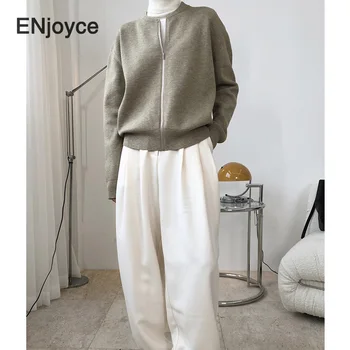 2020 Efteråret Mode Sweater Cardigan, Jakke, Frakke Kvinder Koreansk Stil Nyt Design Kvindelige Smarte Slim Fit Strikke Lynlås Overtøj