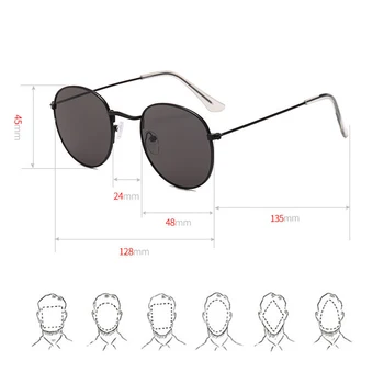 2020 Klassiske Lille Ramme Runde Solbriller Kvinder/Mænd Brand Designer Legering Spejl Solbriller Vintage Modis Oculos