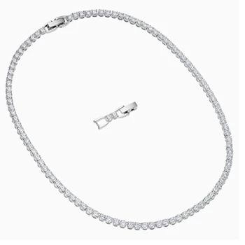 2020 Mode Smykker SWA Nye TENNIS-DELUXE-Halskæde Charmerende Stil Rund Krystal Hvid Guld Halskæde til Kvinder Romance Smykker Gave