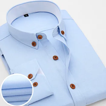 2020 New Oxford Plaid Mænd Casual Skjorte Slim Fit Formelle&Business Besættelse Mand Skjorter Forår med Lange Ærmer Mænd Kjole Skjorte