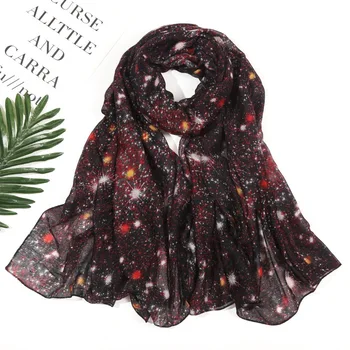 2020 Ny Smuk Stjernehimmel Print Tørklæder Og Sjaler Lange Bløde Stjerne Himmel Print Tørklæde Wrap Hijab 7 Farve Gratis Fragt