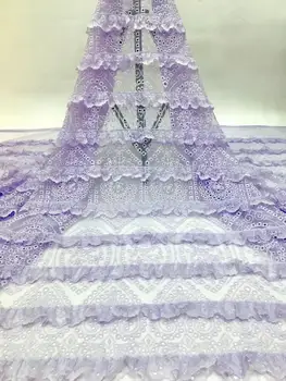 2020 Seneste Nigerianske chiffon Lace Fabrics Høj Kvalitet Afrikanske Tyl Blonde Stof franske Net Blonder Materia til Bryllup