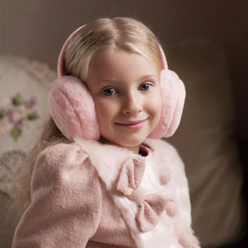2020 solid farve børns vinter varm høreværn drenge og piger varm hovedtelefoner fnug komfort baby hovedtelefoner opbevaring af varm høreværn