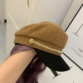 202008-yu886158900 mode nitte flytbare Lange krøllede hår street fritid dame Ottekantede hat kvinder visor cap