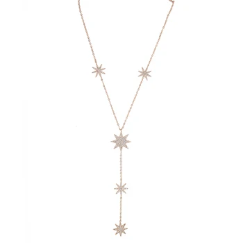 2021 Mode Nye Northstar Collier Collare Delikat Hexagram lang bar pendent halskæde Charme og Kæde Smykker Tilbehør Til Kvinder