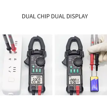 2021 Ny Clamp Meter Multimeter Dual Display Digitalt Amperemeter Spænding Strøm Tester Værktøjer