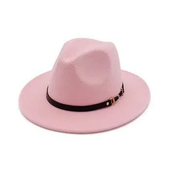 2021 nye gratis fragt Mode mænd fedoras kvinders Fedora Hatte sommer forår uld blanding cap udendørs casual hat HF66