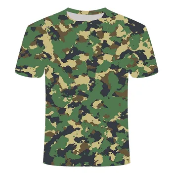 2021 nye mænd er komfortable og cool kortærmet T-shirt mænd er O-hals åndbar hurtigtørrende, åndbart camouflage T-shirt top