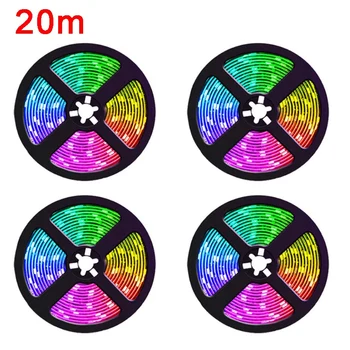 20M RGB LED Strip Lys Farve Skiftende Music Sync Farve til Dekoration Home Party Strip Lights med Fjernbetjening