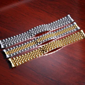 20mm 21mm Sølv Guld Rustfrit stål WatchBands Rem Erstatte For DATEJUST ROLLE Ur Armbånd Armbånd
