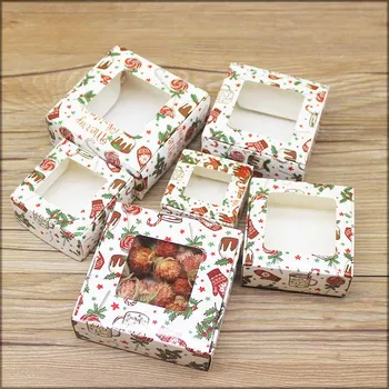 20pcs Nyeste Multi størrelse gaver boks med vindue Marmorering mønster papir julegaver favoriserer pakke max festartikler
