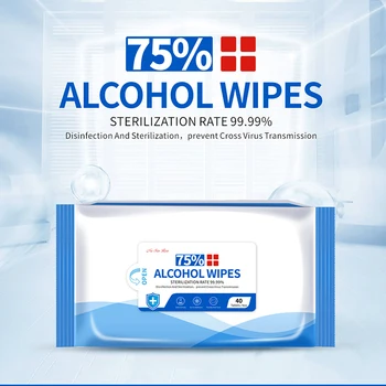 2bags 75% Desinfektion af Alkohol Vådservietter Disponibel Anti Bakterier Våd Tør Sterilisation Rengøring Pads Erstatte Hånd Sanitizer Levering