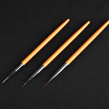 3 Pc ' er Guld Håndtere Søm Liner Pensel Sæt Tegning Udskæring Blomst Maleri Pen DIY Manicure Nail Art Værktøj