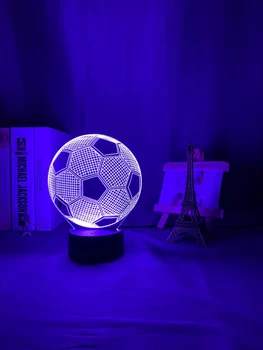 3d-Illusion Barn, Nat Lys, Fodbold, Bold Touch Sensor, Fjernbetjening Nightlight for Kids Soveværelse Dekoration Fodbold bordlampe Gave