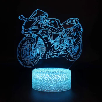 3D LED Nat Lys Stunt Motorcykel Moto Biker Lampe 16Colors Ændre Fjernbetjening Bord Lamper, Legetøj, Gave Til Børne Hjem Dekoration