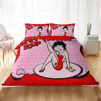 3D Sexy Girl Strøelse Sæt Betty Boop Duvet Cover Sæt Pudebetræk Enkelt-Dobbeltværelse med Queensize-seng Dekoration til Venlige Gaver
